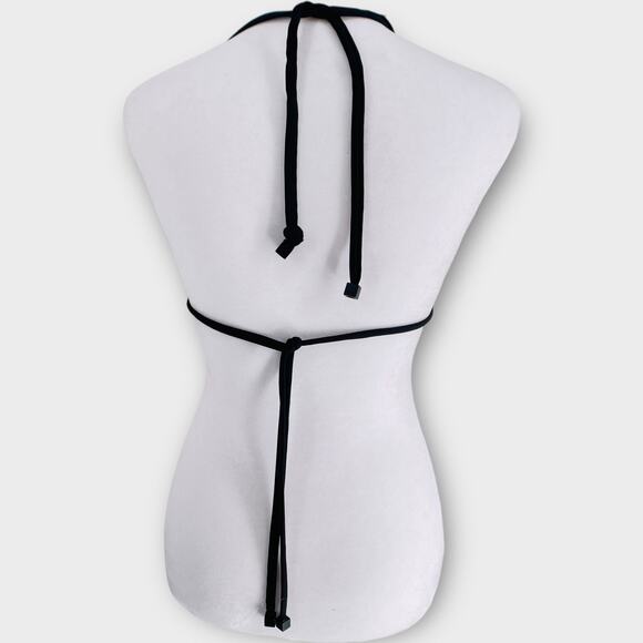 Triangl Neoprene Scuba Neon Orange Triangle String Tie Bikini Top Small - Picture 4 of 9